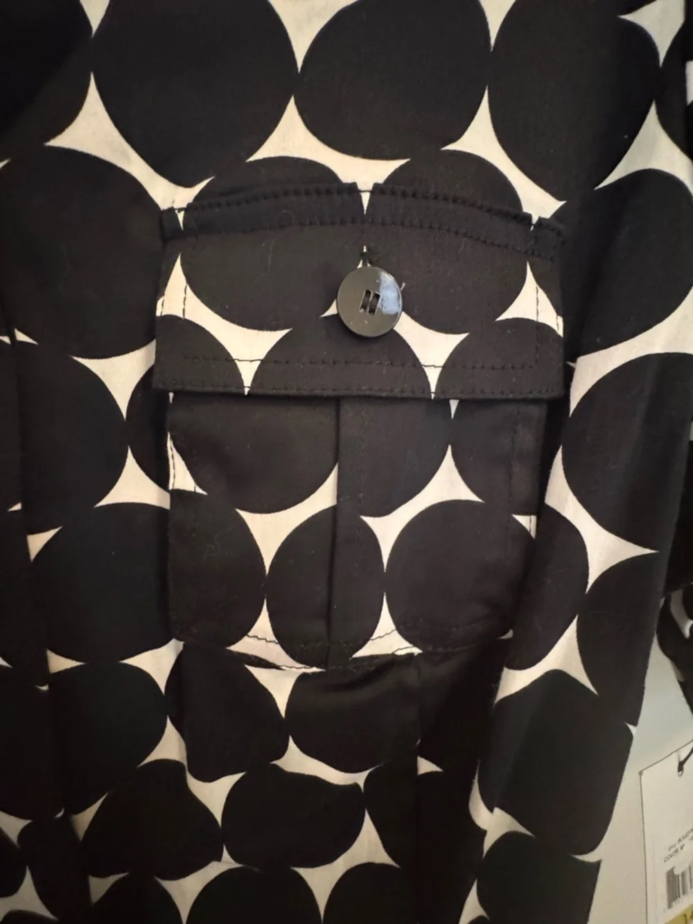 Marvin Richards Black and White Polka Dot Midi Shirt Dress - Picture 6 of 13